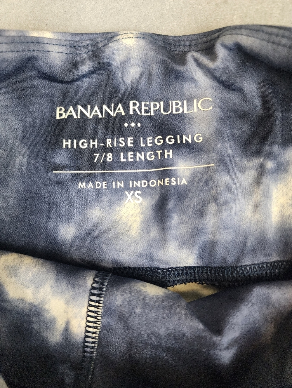 Banana Republic High Rise Legging 7/8 Length Navy/White Tie Dye XS - Picture 2 of 10